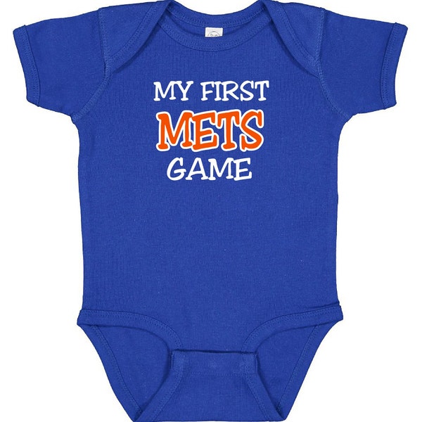 New York Fan Gear for Baby - My First Mets Game - Bodysuit Outfit - Royal