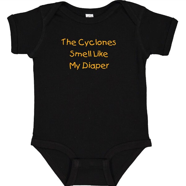 Fan Gear for Baby - TheCyclones Smell Like my Diaper - Bodysuit Outfit - Black