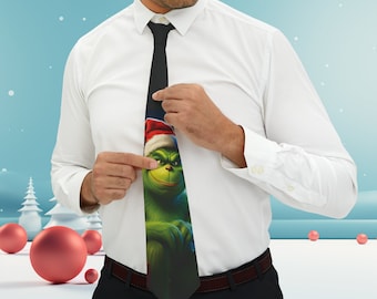 Corbatas únicas con diseño Grinch: divertidas, artísticas y profesionales.