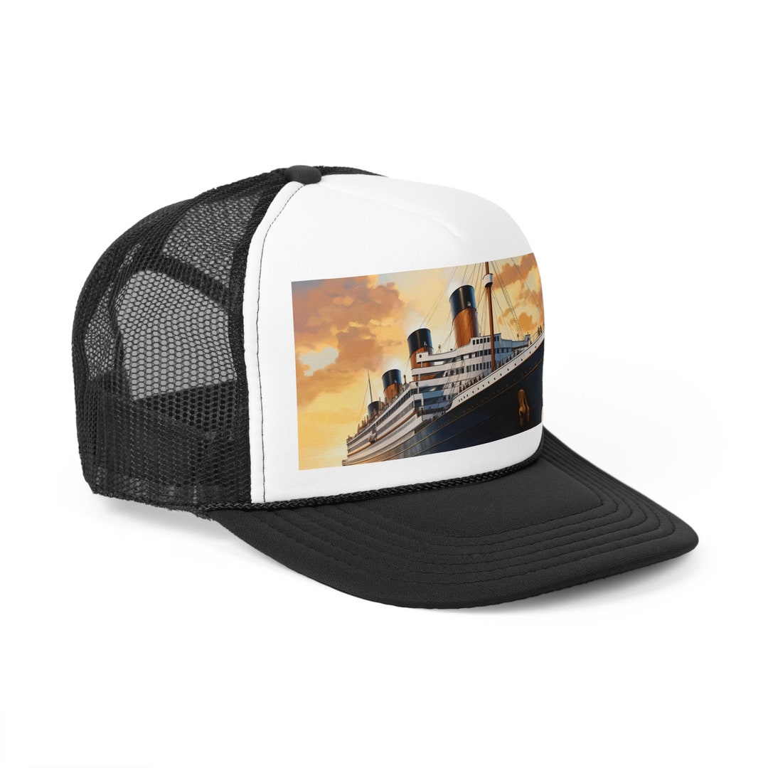 High-contrast Titanic Image Trucker Cap - Adjustable Snapback Hat - Etsy