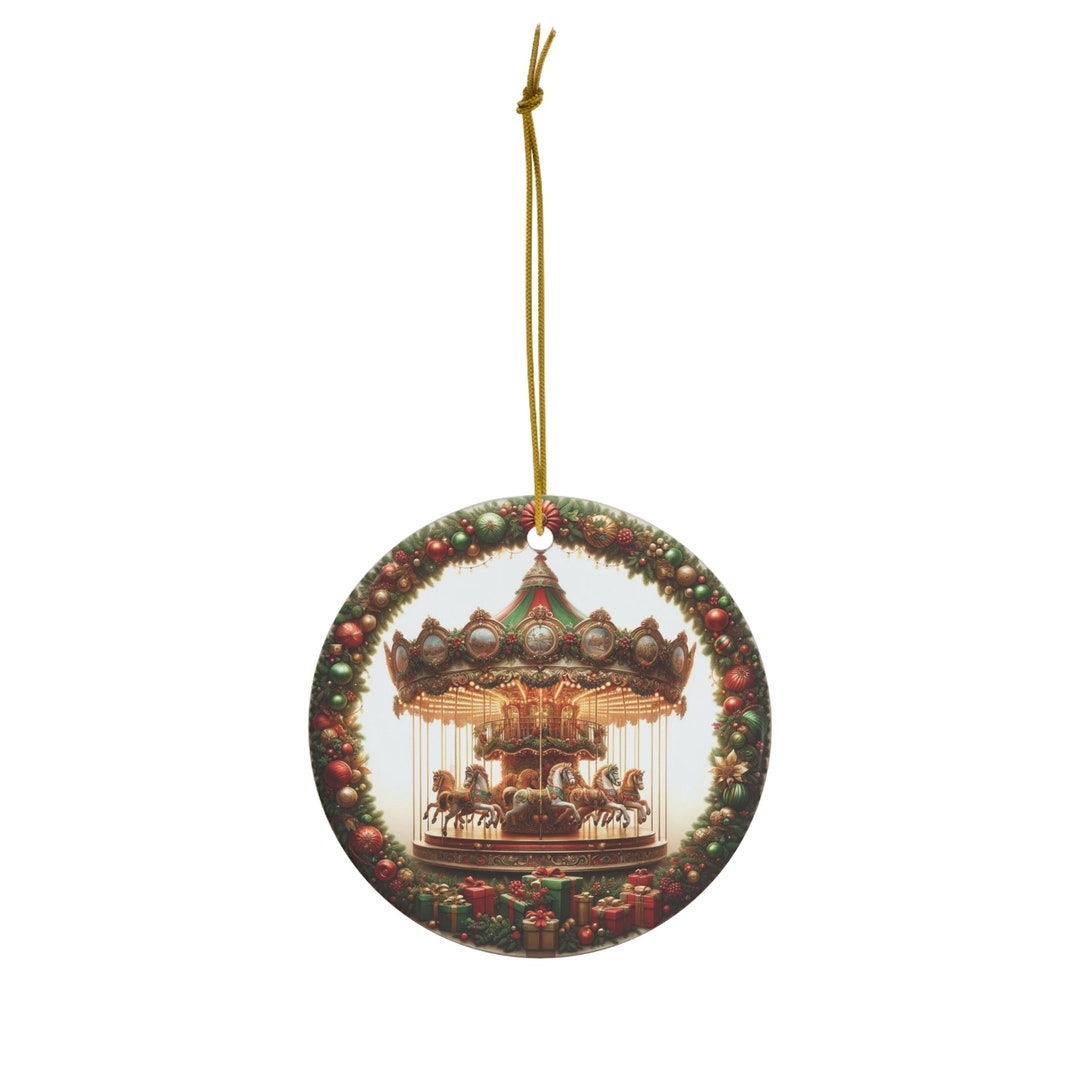 Vintage Christmas Ornament Vintage Christmas Carousel Ornament Festive