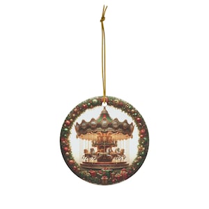 Ornamento natalizio vintage - Ornamento carosello natalizio vintage - Decorazione festiva per le feste, decorazione natalizia unica realizzata a mano
