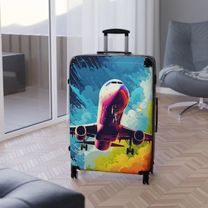 Premium-Koffer mit Flugzeugdesign - Langlebige Polycarbonat- und ABS-Schale - Reisen Sie mit ultimativem Stil und Komfort