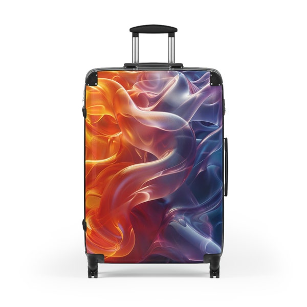 Colorful Gradient Whirlpool Tube Suitcase: Stylish Travel Essential with Swivel Wheels & Adjustable Handle - Multiple Sizes