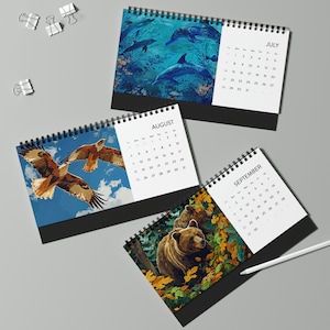 2024 Wildlife Calendar: Nature's Symphony - 10x5" Spiral-Bound, High-Quality Paper