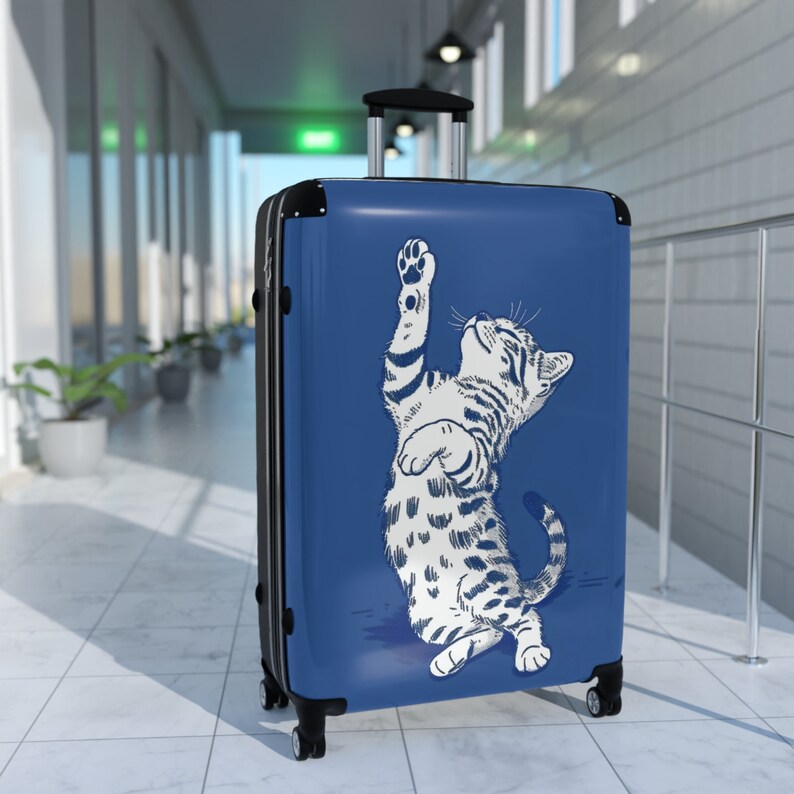 Stylish Cat Suitcase | Polycarbonate Shell, Swivel Wheels image 6