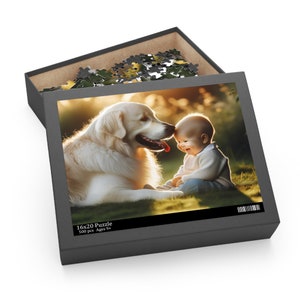 Dog and Baby Love Jigsaw Puzzle - Perfect Family Gift in 3 Sizes