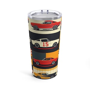 Vintage NASCAR Tumbler 1950s-1960s - 20oz Stainless Steel Insulated Cup for Hot/Cold Beverages, Dishwasher Safe
