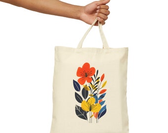 Botanisk tropisk blommig bomullstygväska - Groovy Retro Art