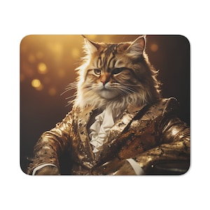 Elegante Gold Anzug Katze Schreibtisch Maus Pad - dynamische Büro Dekor