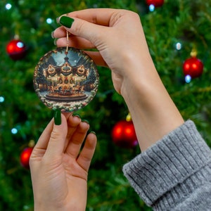 Ornamento natalizio vintage - Ornamento carosello natalizio vintage - Decorazione festiva per le feste, decorazione natalizia unica realizzata a mano