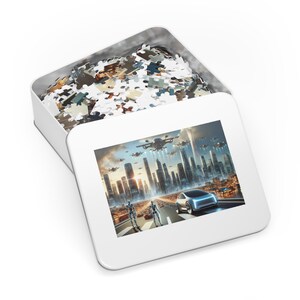 Futuristic Cityscape Jigsaw Puzzle - New Era Tech Utopia Puzzle for All Ages (30, 110, 252, 500,1000-Piece)