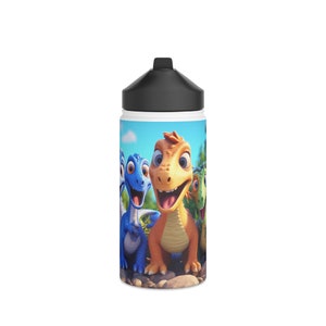 Comedic dinosaurus waterfles - 12oz, roestvrij staal