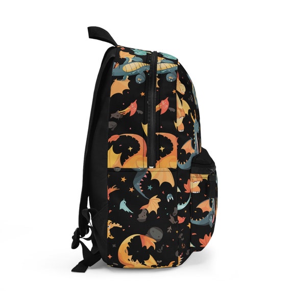Women Dragon Mini Backpack Lightweight Water Resistant Polyester Dragon Print Backpack – Lightweight, Roomy Polyester Bag - Etsy main image 4