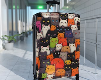 Colorful Cats Polycarbonate Suitcase – Swivel Wheels, Safety Lock