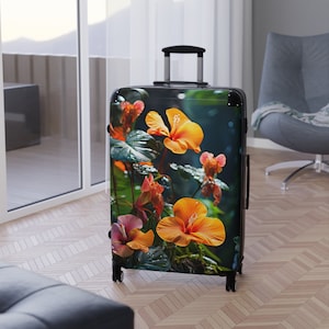 Tropical Suitcase - Travel Luggage with Panicle Leaf Design