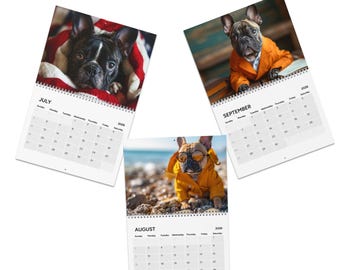 Calendario 2026 de Bulldog Francés - Decoración de pared de calidad (27,4 x 21,3 cm)