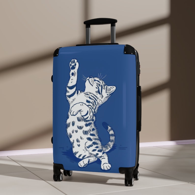 Stylish Cat Suitcase | Polycarbonate Shell, Swivel Wheels image 3
