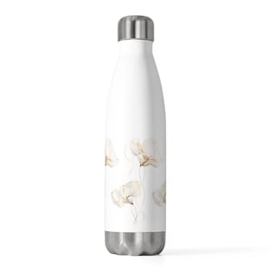 Eco-Friendly Insulated Water Bottle, 20 oz Stainless Steel, Gold Line Design, Leakproof & Double Wall Insulation