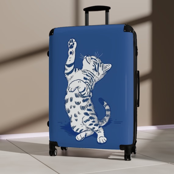 Stylish Cat Suitcase | Polycarbonate Shell, Swivel Wheels