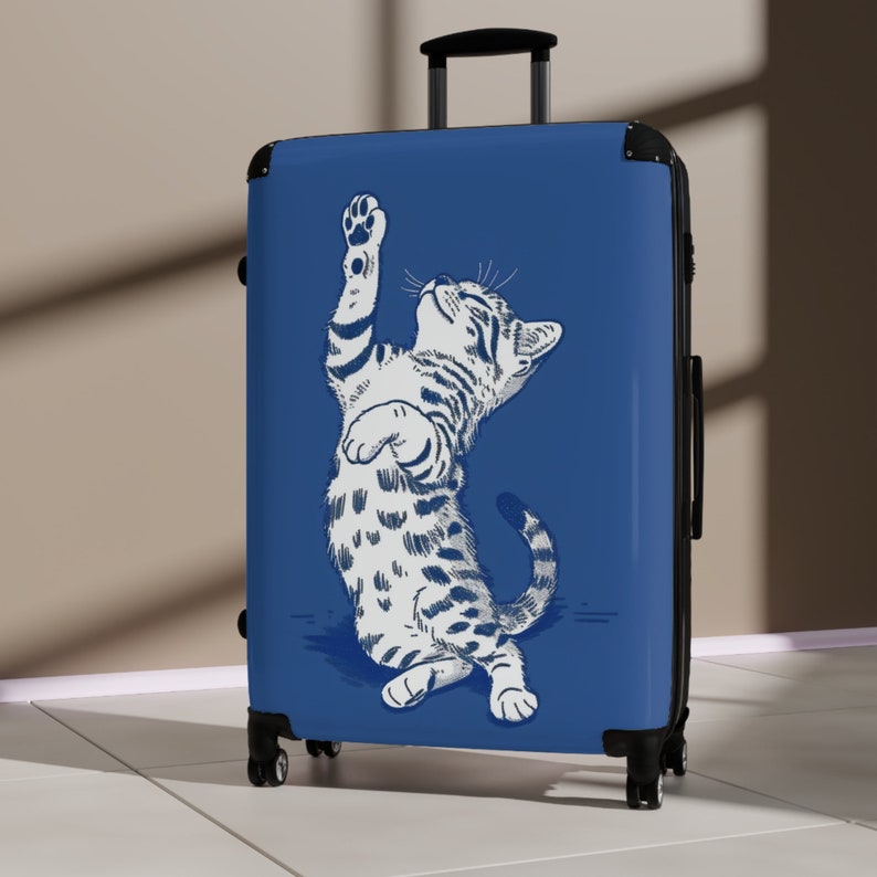 Stylish Cat Suitcase | Polycarbonate Shell, Swivel Wheels image 1