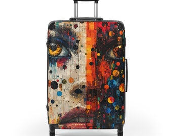 Retro Comic Book Suitcase - Polycarbonate Hard-Shell Travel Luggage with 360 Swivel Wheels & Built-in Lock