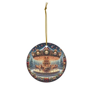 Ornamento natalizio vintage - Ornamento carosello natalizio vintage - Decorazione festiva per le feste, decorazione natalizia unica realizzata a mano