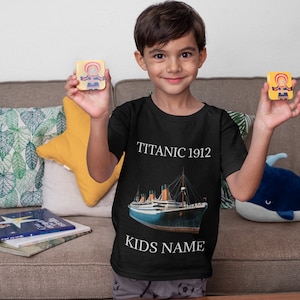 Titanic Custom Name Kids T-Shirt - Heavy Cotton Tee - Personalized Children&#39;s Clothing
