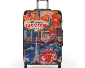 Las Vegas Storytelling Suitcase - Travel in Style with High-Resolution Collage, Adjustable Handle & Swivel Wheels