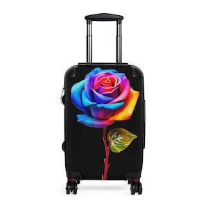Stilvoller Reisekoffer mit Multicolor Rose Flower Design