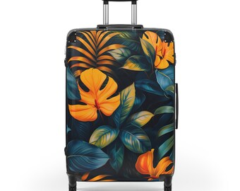 Tropical Plants Hardshell Suitcase – Rolling Luggage with Built-in Lock