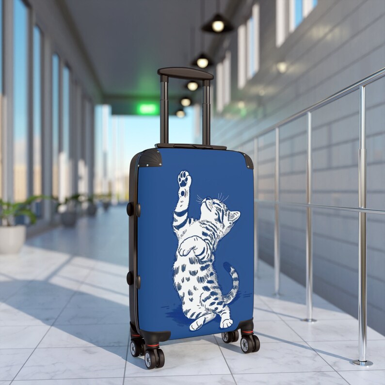 Stylish Cat Suitcase | Polycarbonate Shell, Swivel Wheels image 9