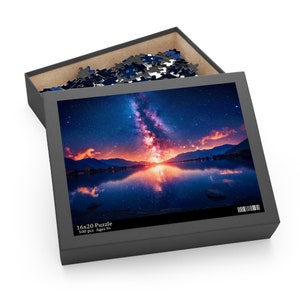 Milky Way Jigsaw Puzzle – Glossy Chipboard, Dark Night Sky image 1