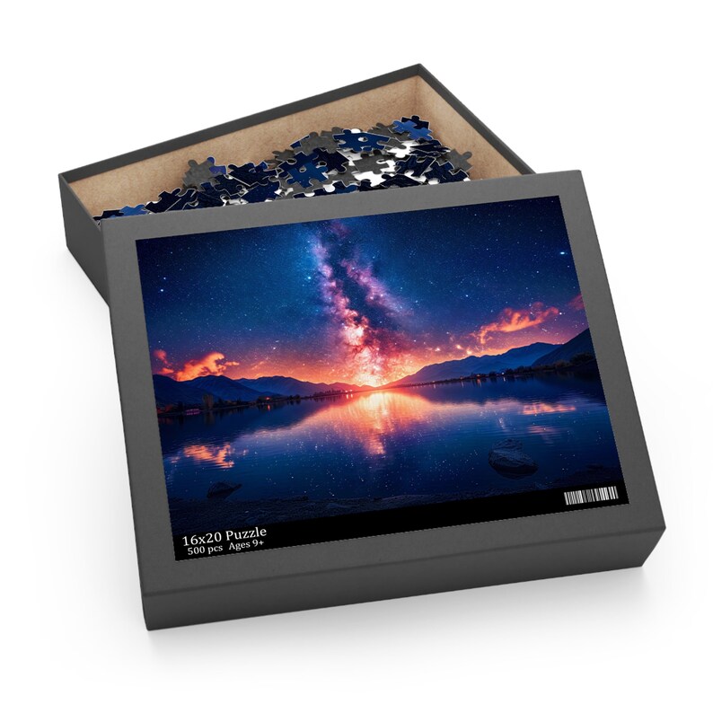 Milky Way Jigsaw Puzzle – Glossy Chipboard, Dark Night Sky image 1
