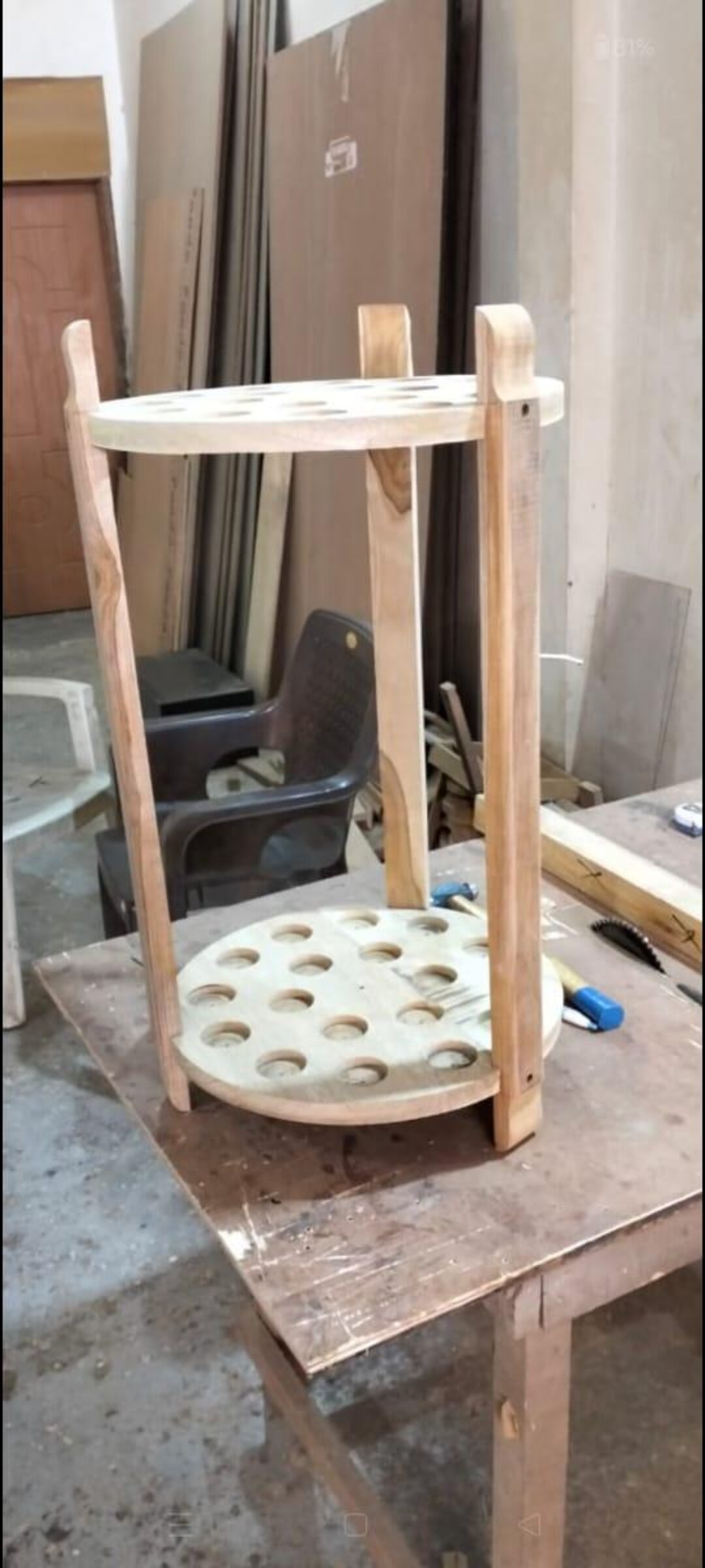 Solid Wood Stand Walking Rack Wooden Stick Stand Home Decor Wooden Rack ...