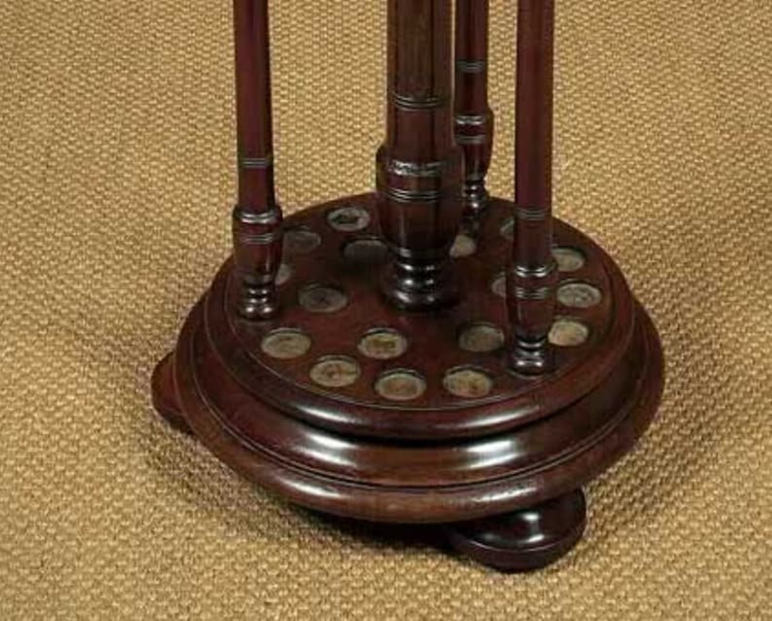 Handmade Wooden Carved Cane Stand / Holder – Walking Stick Storage Rack, Brown, Arts & Crafts Style