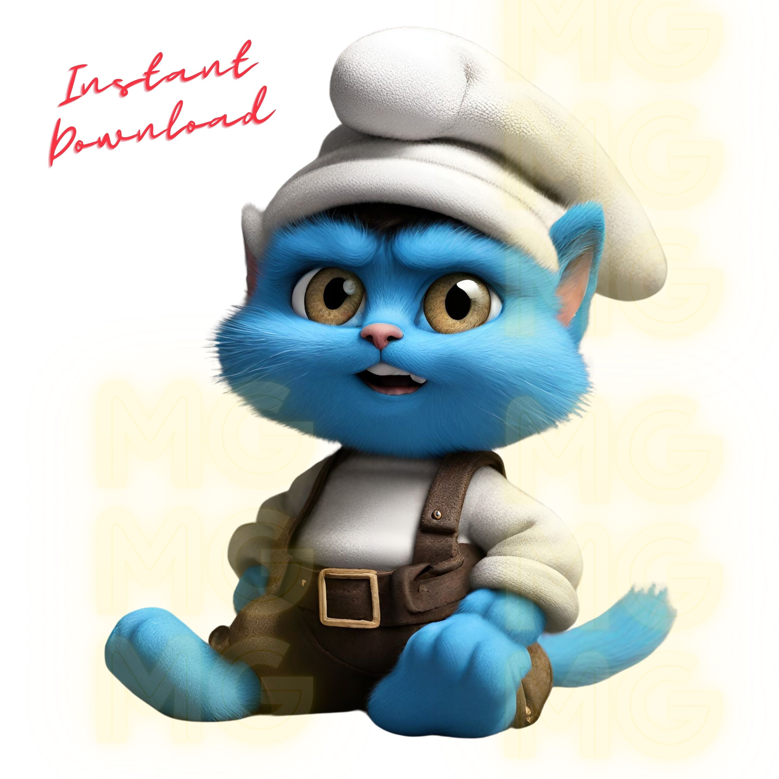 Smurf Cat PNG, Blue Cat Meme Tiktok Instagram, Blue Cat Meme Shirt