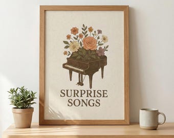 Eras Piano Flowers Shirt | Surprise Songs Floral Tee | Comfort Colors Oversized T-Shirt | Subtle Tay Inspired Shirt | Concert Fan Gift