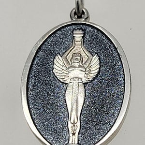Balfour Angel Wings Torch Charm Pendant Victory Silver Tone Gray Sorority Vtg.