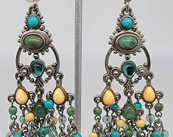Beaded Belt Glass Acrylic Wood Chain Link Adjustable Silver 