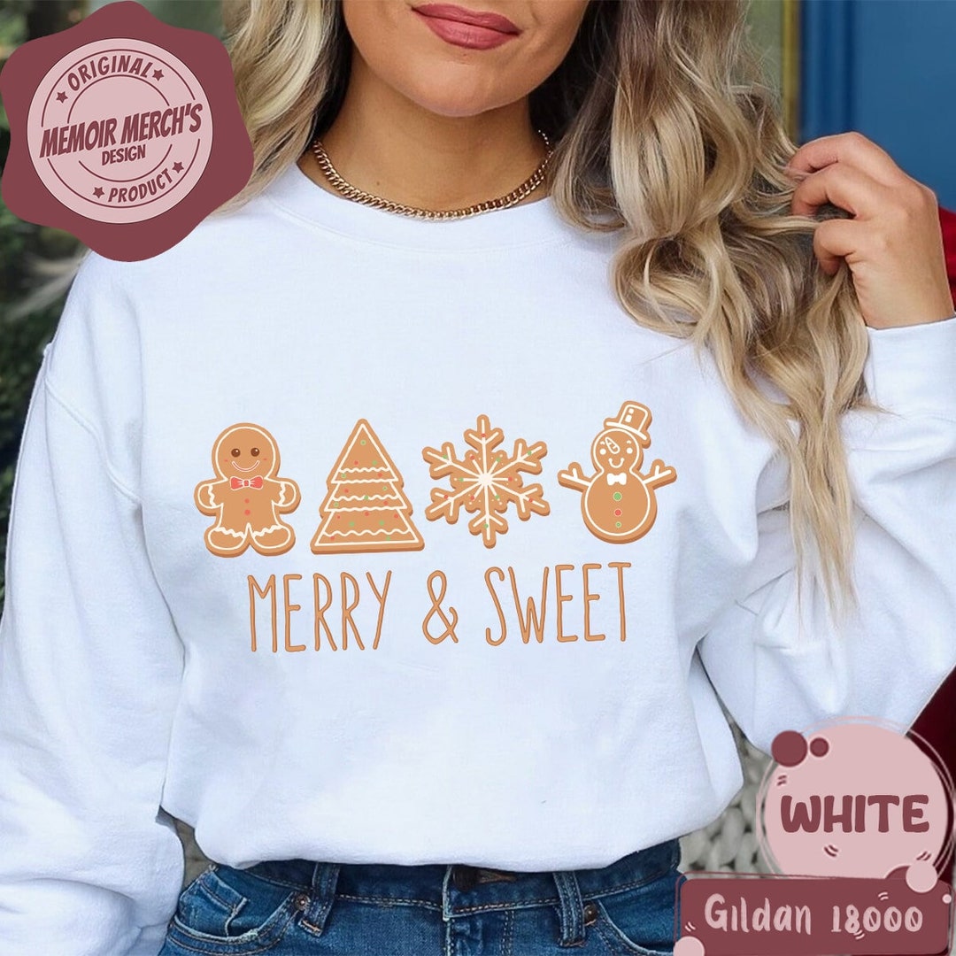Retro Gingerbread Cookies Sweater Womens Christmas Etsy