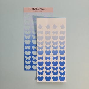 Schmetterlinge, Aufklebebogen, Geburtstagskarte, Dekorieren, Sticker sheet with cute butterflies; 14 color options !