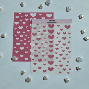 Herzen Outlines, Aufklebebogen, Geburtstagskarte, Dekorieren, Sticker sheet with hearts, pink