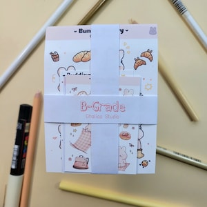 OOPSIE BAG arkusze naklejek klasa B, losowy zestaw arkuszy naklejek Cute Bunny dziennik/naklejki do scrapbookingu, oopsies