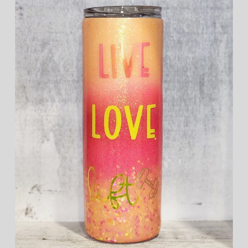 Live, Love, Lift Tumbler 20oz Skinny (photo)