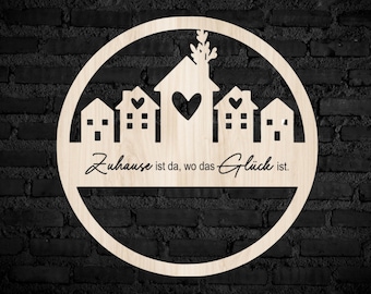 SVG file including commercial license loop/wreath with houses, house loop, welcome loop, welcome wreath, welcome sign