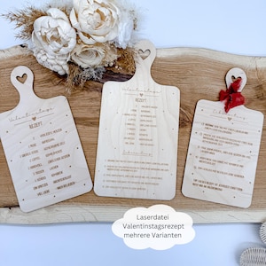 Laserdatei Valentinstagsrezept, Geschenke Valentinstag, Valentinstagskarten, SVG, dxf, png, pdf inkl. Gewerbelizenz