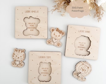 SVG godparent question, do you want to be my godmother/godfather, laser cut file including commercial license