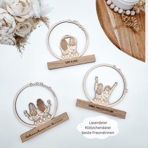 Laser file block file best friends loops for 160 x 22 mm blocks, block motifs, mSVG, dxf, png, pdf including commercial license