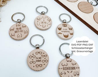 Laser file keychain funny motif, unique, brilliant, girlfriend, boyfriend, buddy gift, best friend, svg, png, dxf, pdf